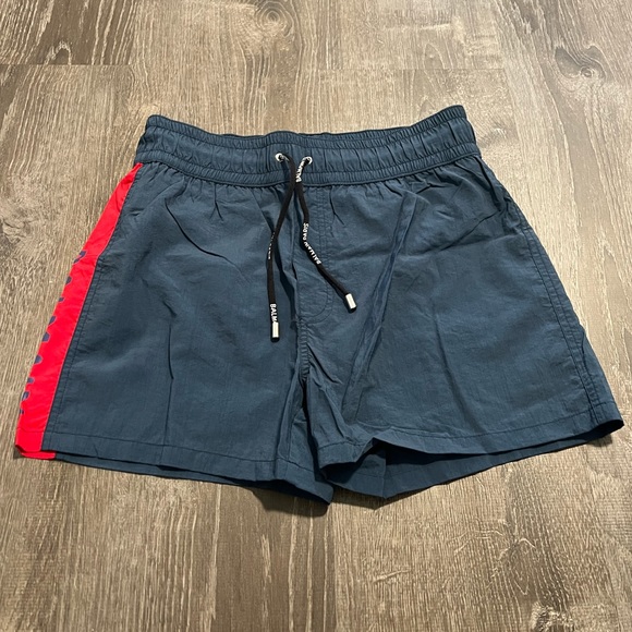 BALMAIN***Men’s Navy + Red Swim Shorts***Med. **$485 - Picture 2 of 3